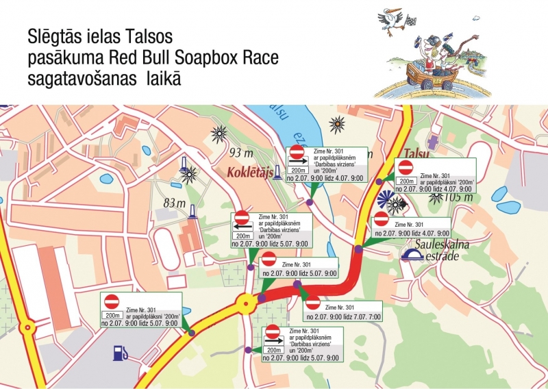 Slēgtās ielas Red Bull Soapbox Race laikā