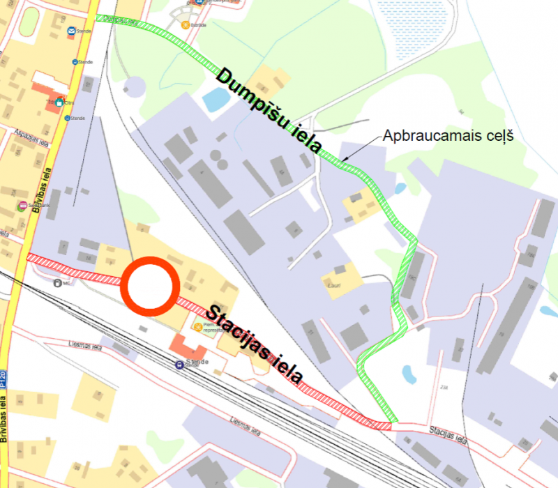 18. jūlijā tiks slēgta Stacijas iela Stendē