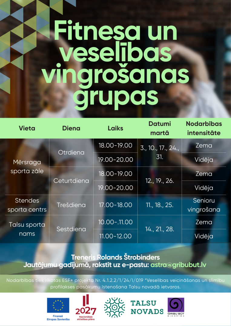 Grupu nodarbību afiša