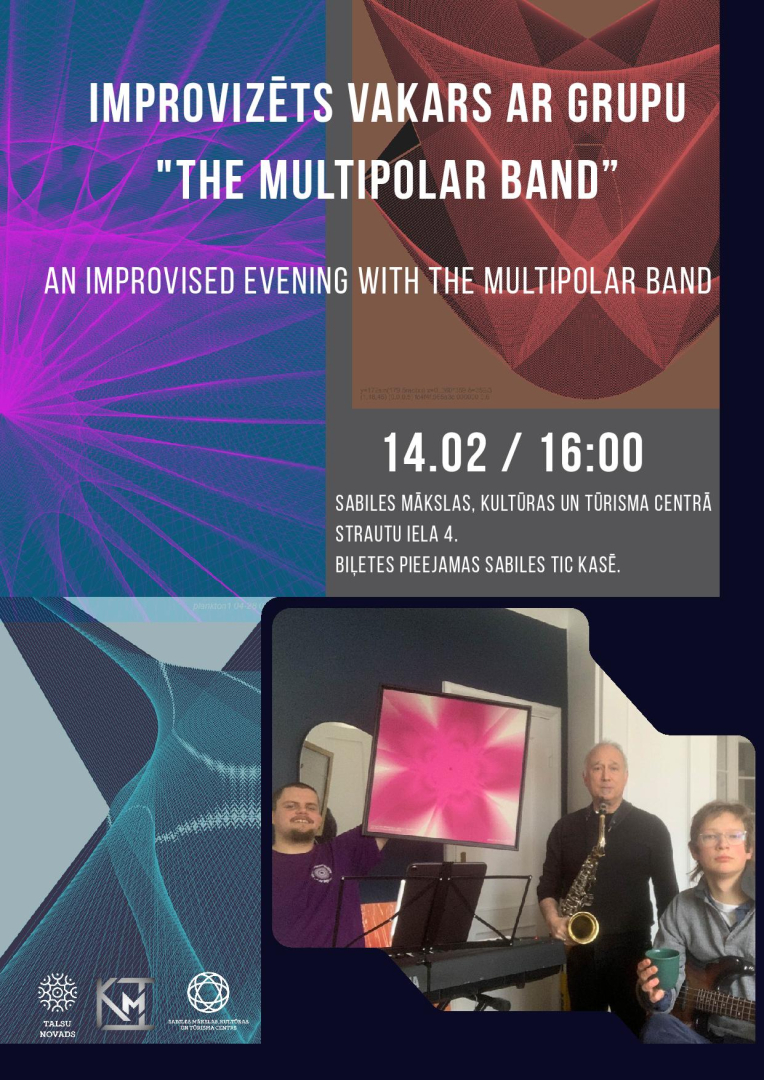 Vakara ar grupu The Multipolar Band afiša