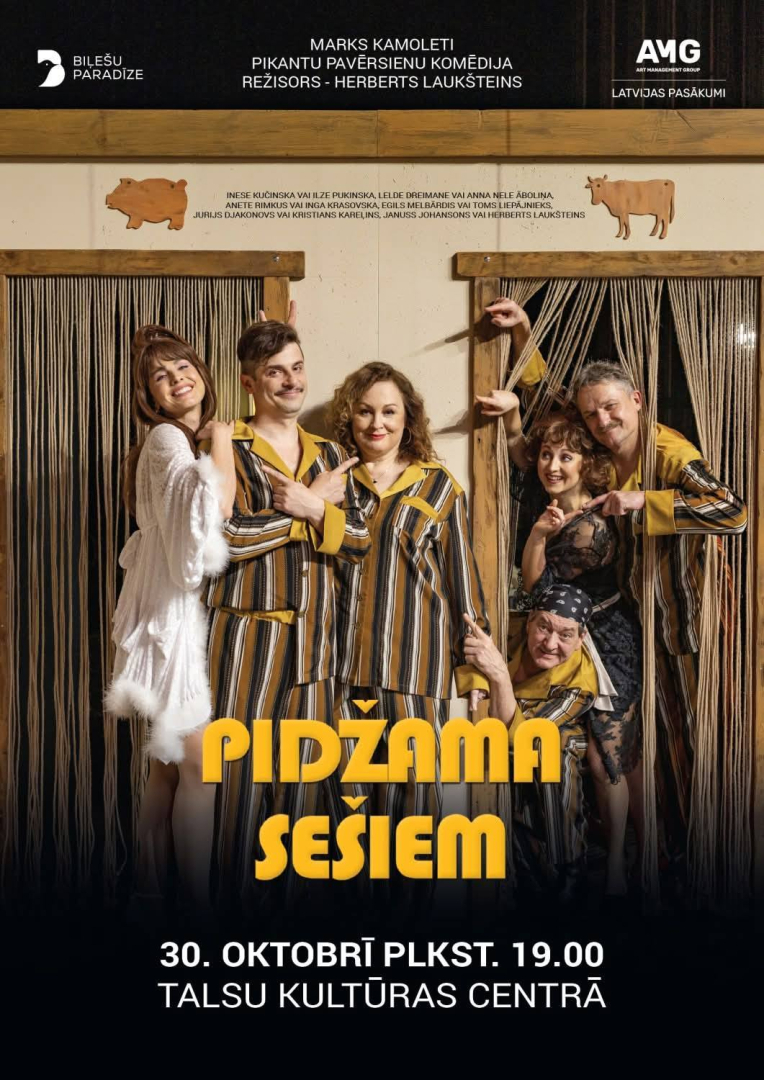 Izrādes Pidžama sešiem afiša