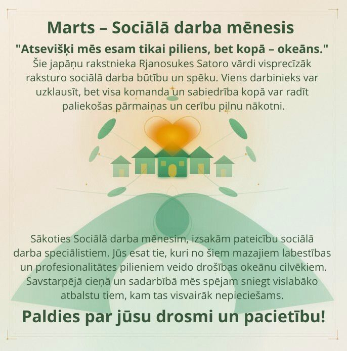Apsveikums sociālā darba mēnesī