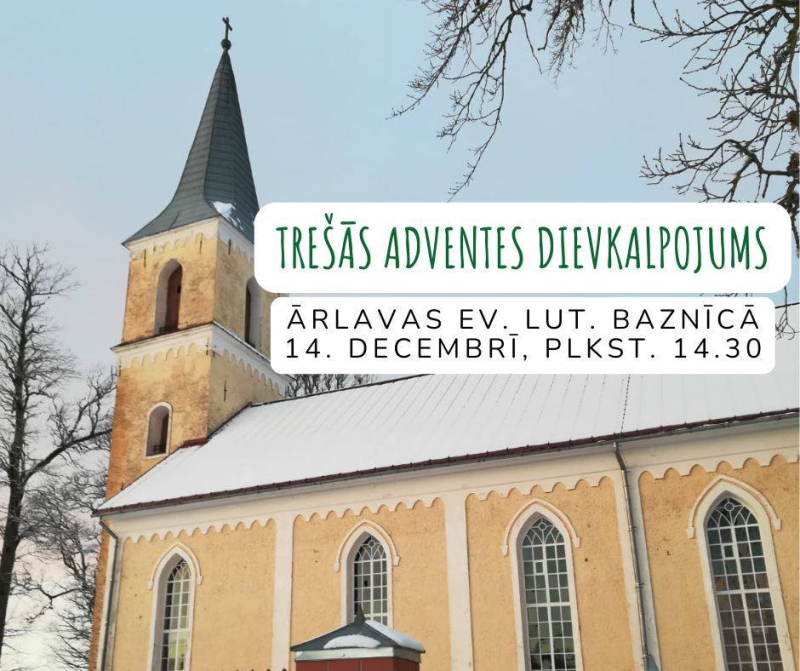 Trešās adventes dievkalpojuma afiša