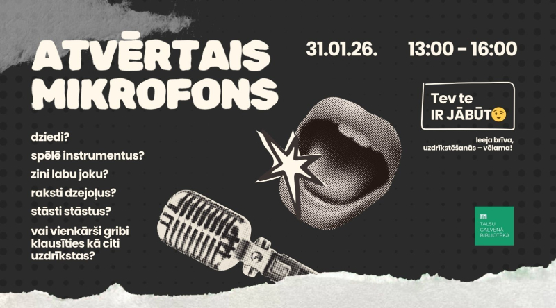 Pasākuma Atvērtais mikrofons afiša