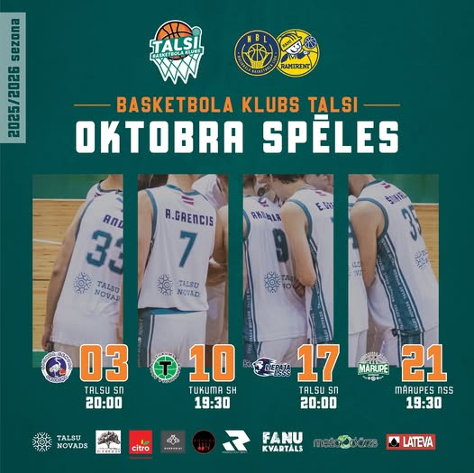 BK Talsi spēļu afiša