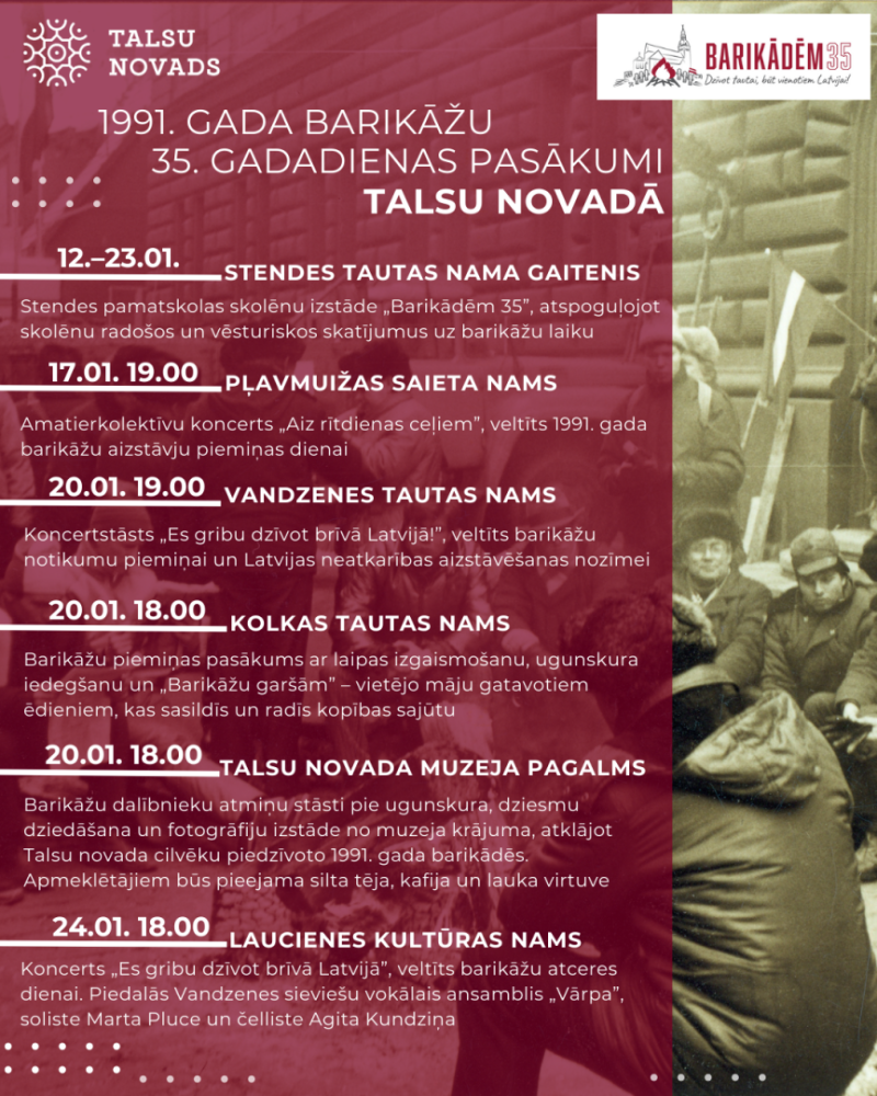 1991. gada barikāžu 35. gadadienas pasākumi Talsu novadā