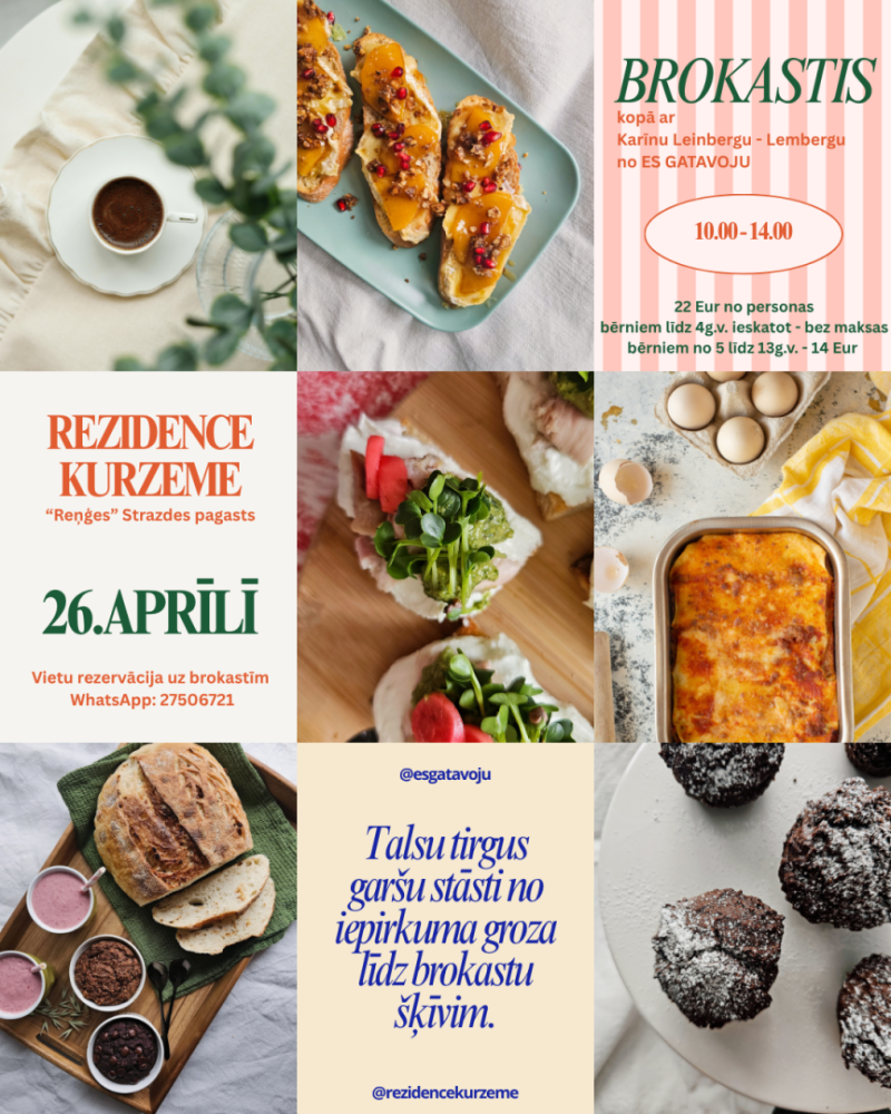 Brivdienu brokastu Rezidencē Kurzeme afiša