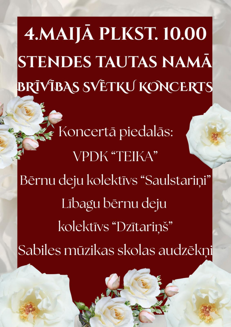 Brīvības svētku koncerta Stendē afiša