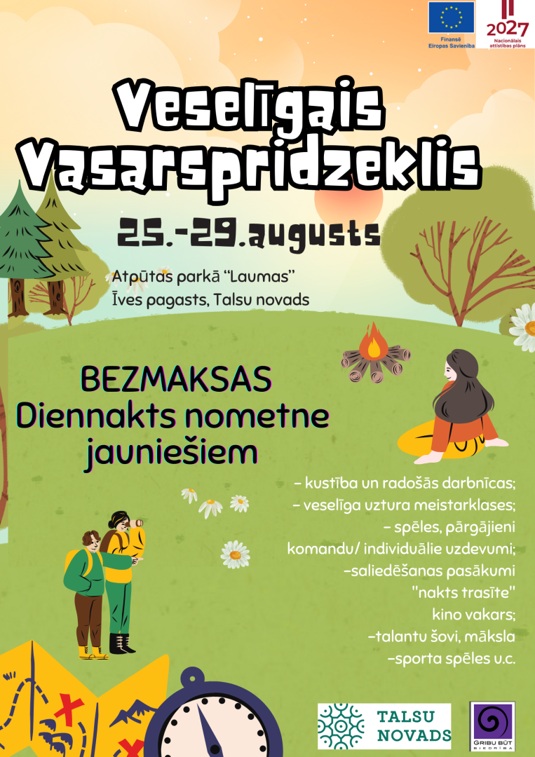 Sportiskā un radošā diennakts nometne „Veselīgais Vasarspridzeklis „Laumās"– noslēdzam vasaru"