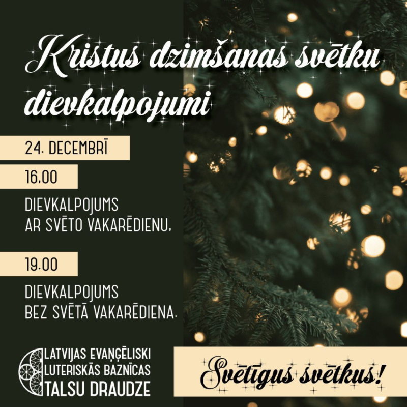 Kristus dzimšanas svētku dievkalpojumu afiša