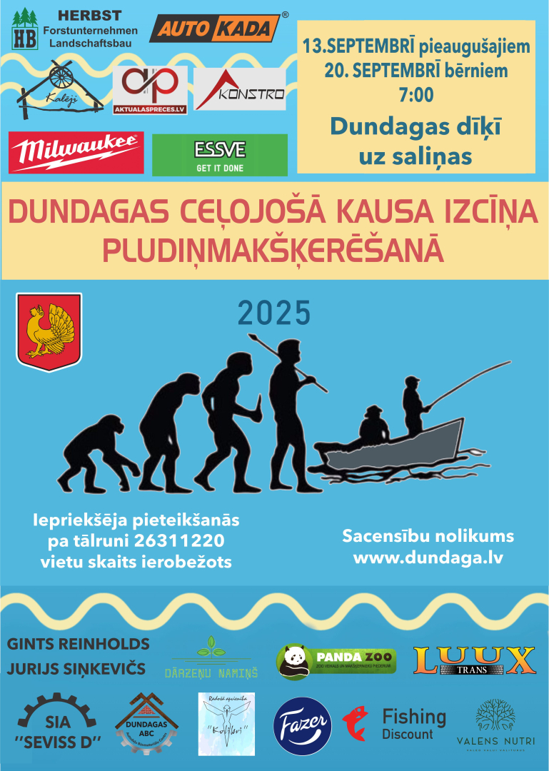 Dundagas kausa izcīņas pludiņmakšķerēšanā afiša
