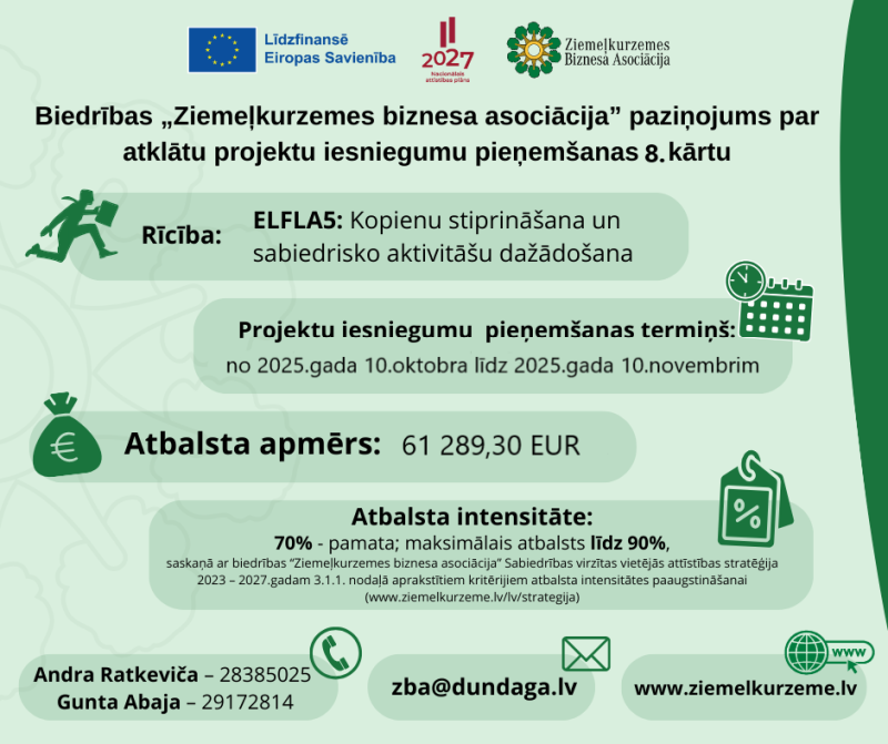 LFLA4: Uz vietējās kopienas vajadzībām balstītas publiskās infrastruktūras izveide (200 000 EUR)