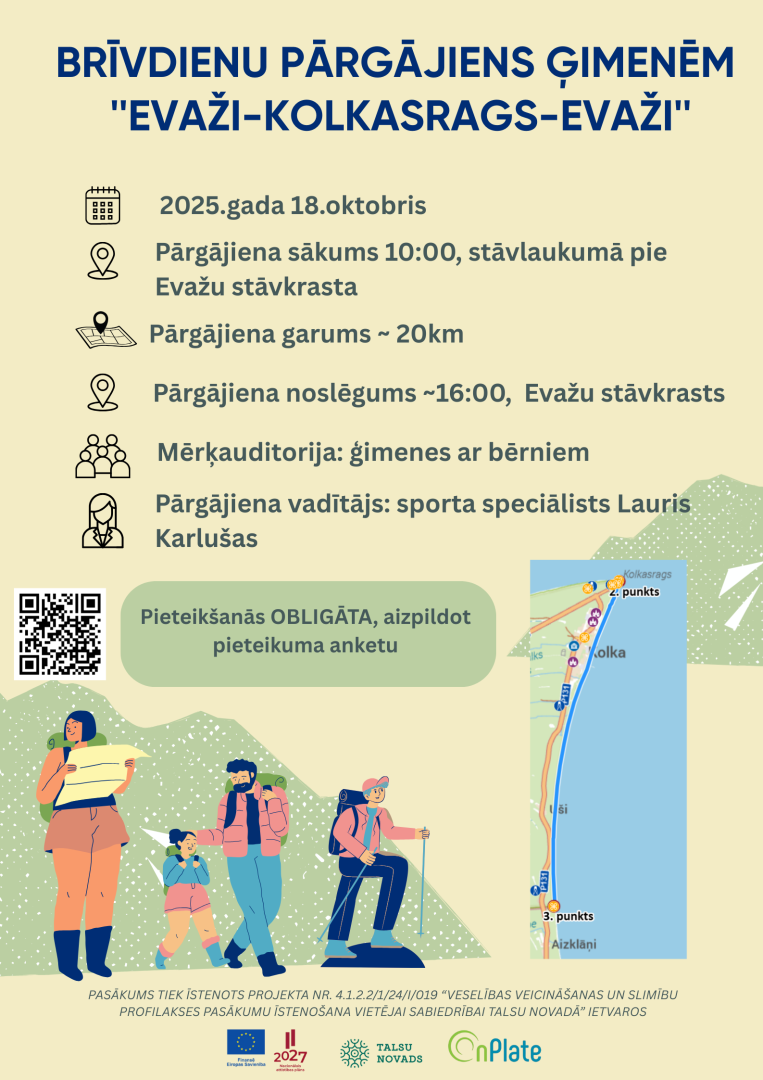 Brīvdienu pārgājiena ģimenēm afiša