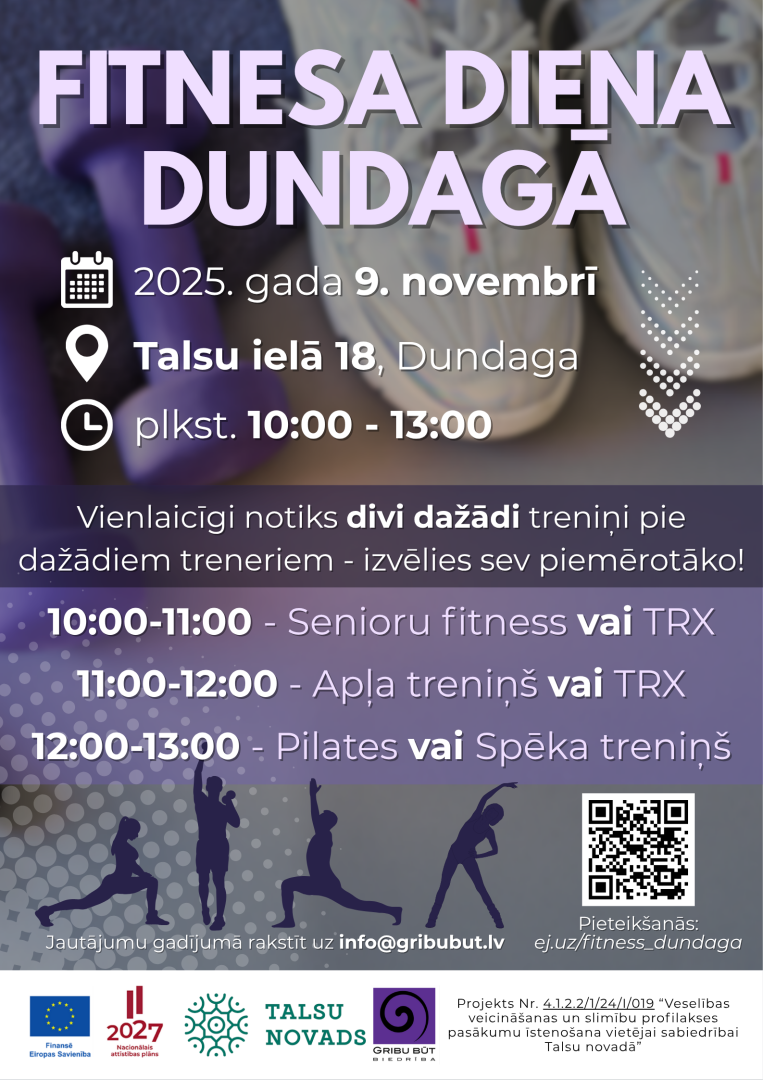 Fitnesa dienas Dundagā afiša
