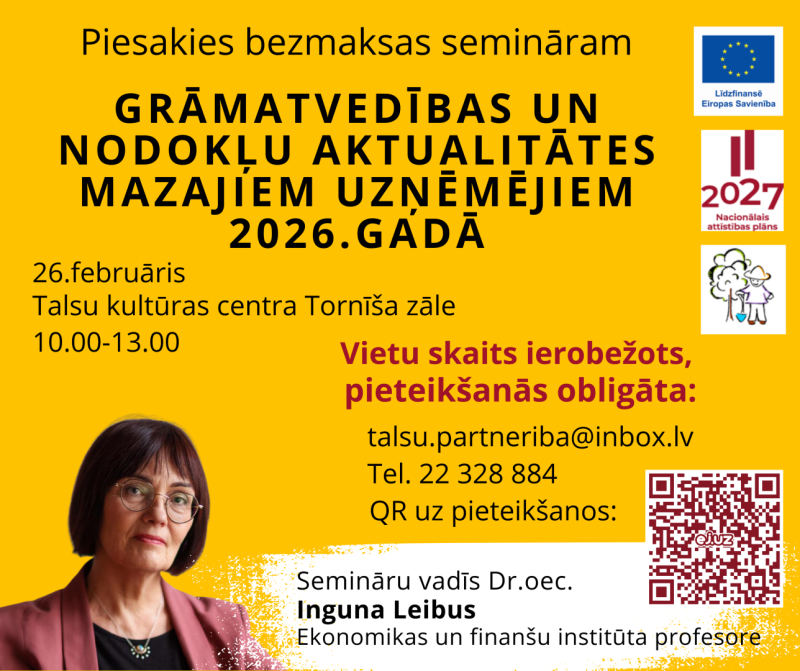 Grāmatvedības semināra afiša