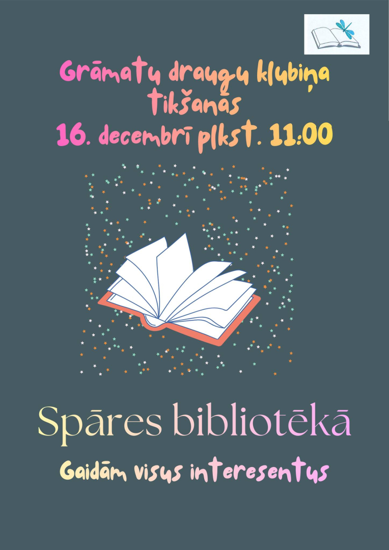 Grāmatu draugu klubiņa tikšanās afiša