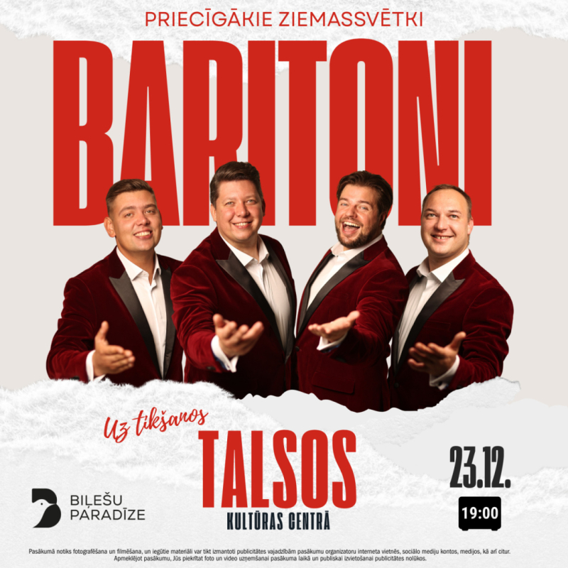Grupas Baritoni Ziemassvētku koncerta afiša