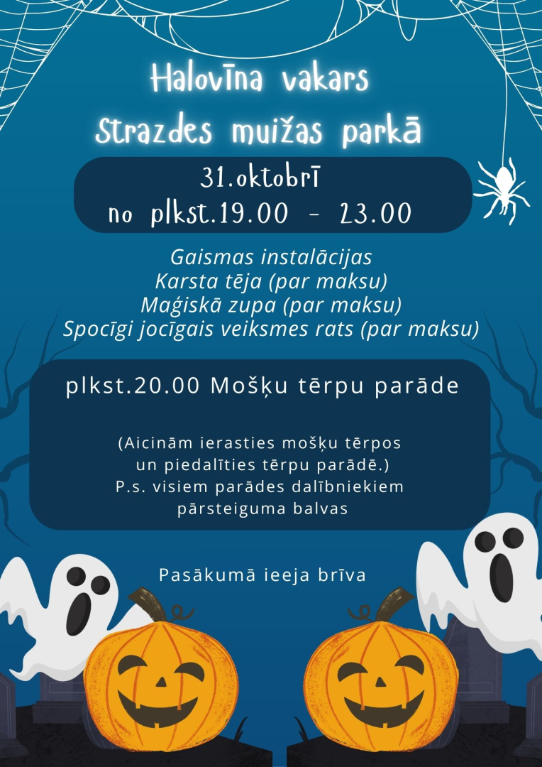Halovīna vakara Strazdes muižas parkā afiša
