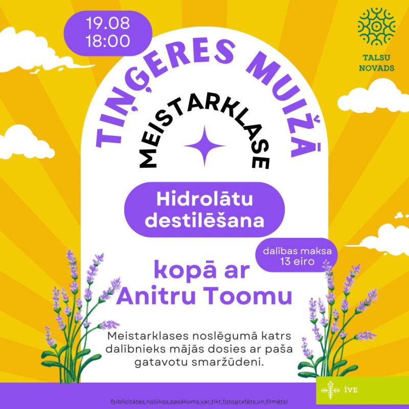 Hidrolātu destilēšanas meistarklase ar Anitru Toomu