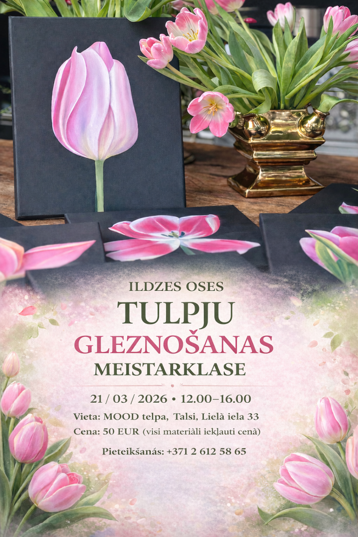 Tulpju gleznošanas meistarklases afiša