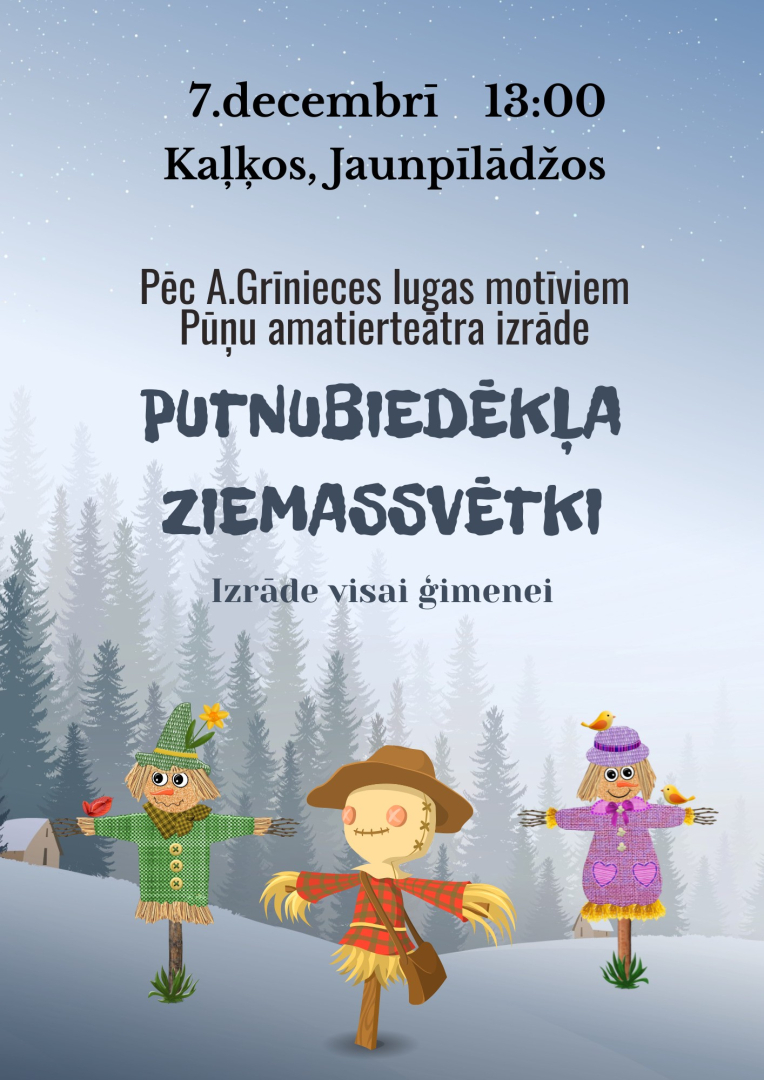 Izrādes Putnubiedēkāa Ziemassvetki afiša
