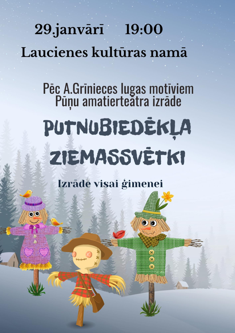 Izrādes Putnubiedēkļa Ziemassvētki afiša