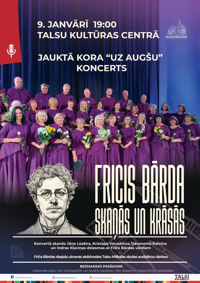 Jauktā kora Uz augšu koncerta afiša