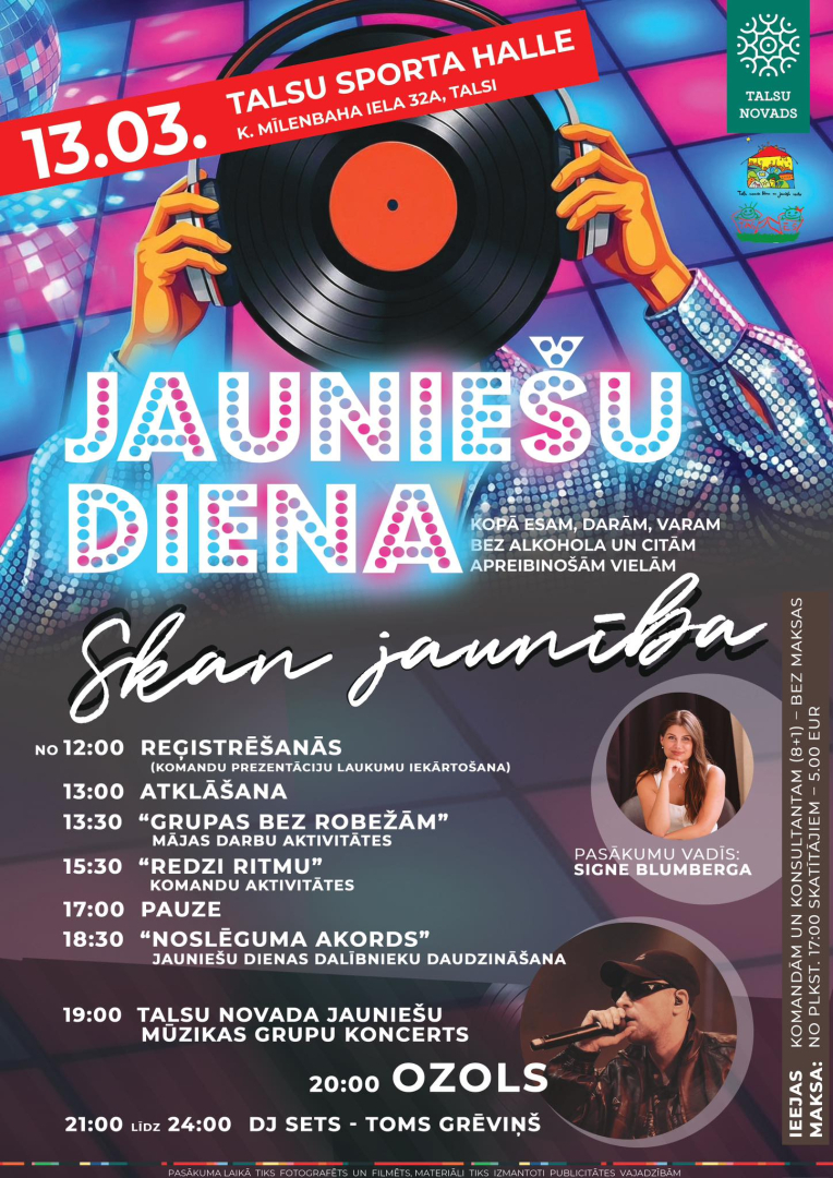 Jauniešu dienas „Skan jaunība!” plakāts