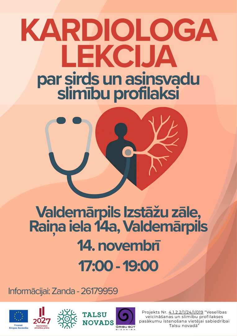Kardiologa lekcijas Valdemārpilī afiša