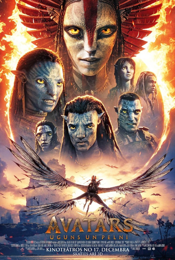 Kino afiša filmai Avatars Uguns un pelni