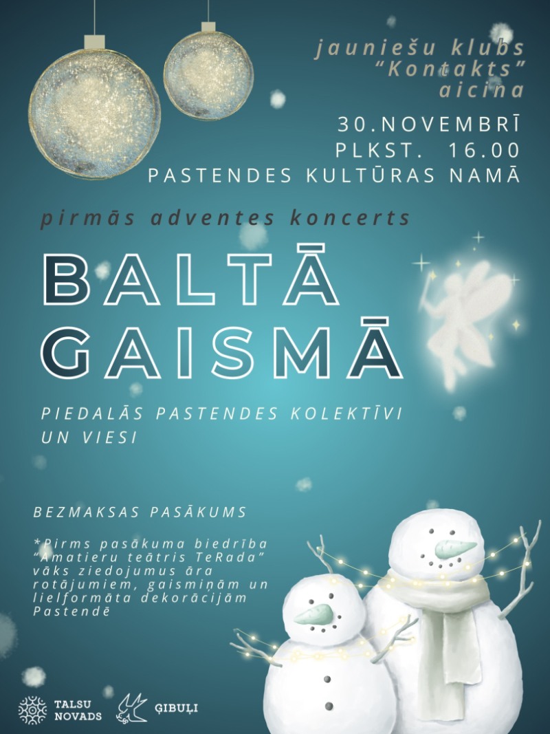 Koncerta Baltā gaismā afiša