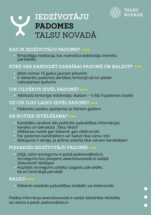 Līdz 2026. gada 9. februārim piesaki savu kandidatūru darbībai iedzīvotāju padomēs!