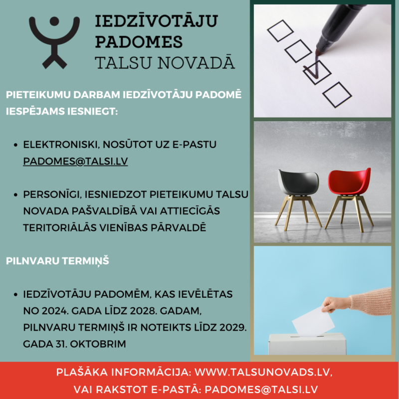 Līdz 9. februārim piesaki savu kandidatūru dalībai iedzīvotāju padomēs!