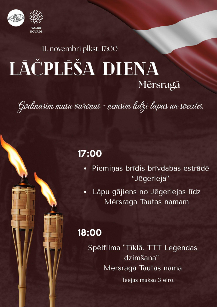 Lāčplēša dienas Mērsragā afiša