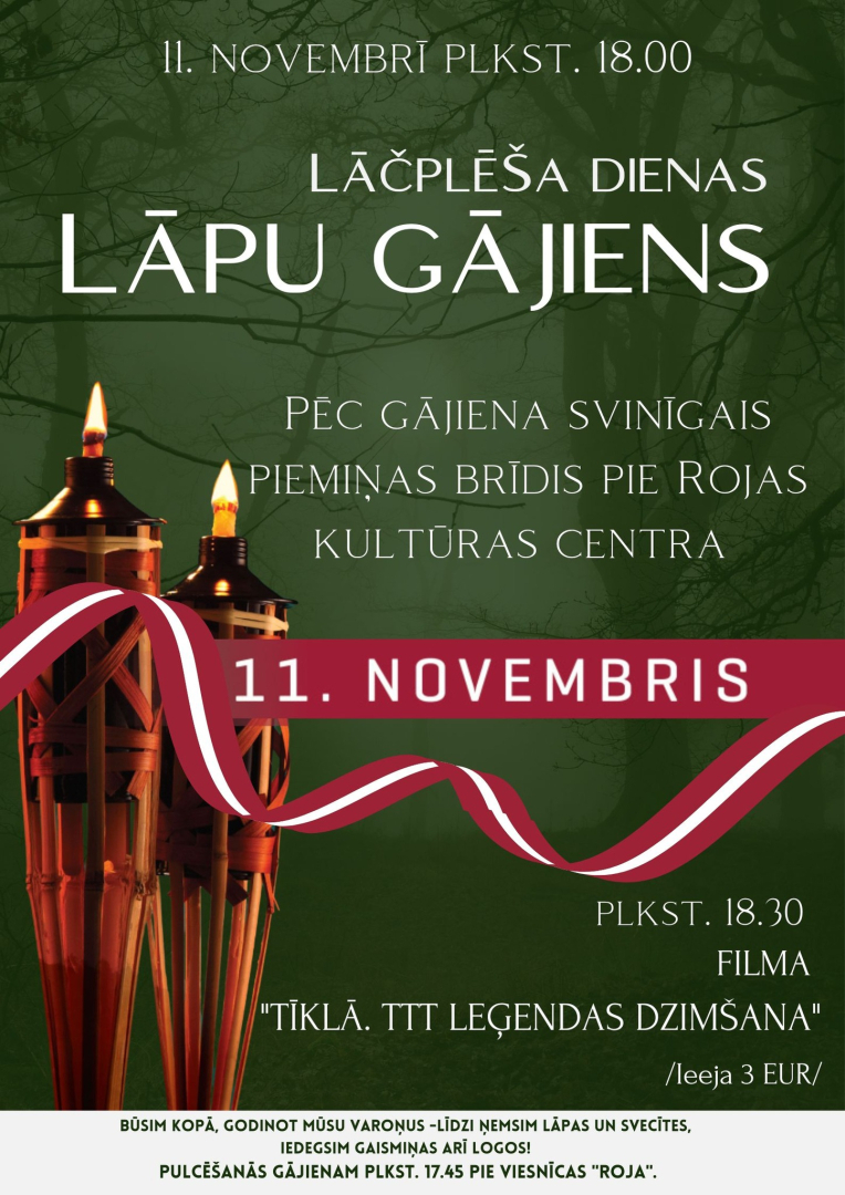 Lāčplēša dienas gājiena Rojā afiša