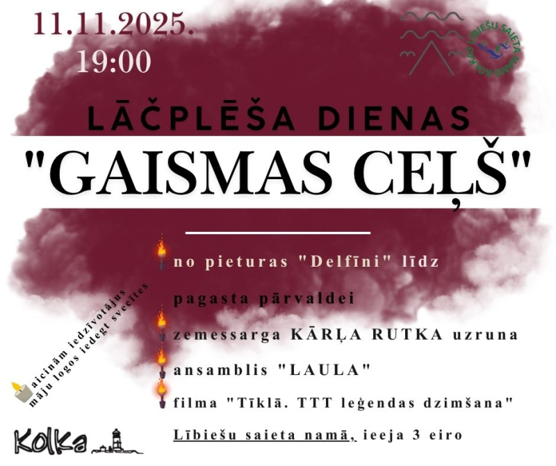 Lāčplēša dienas pasākuma Kolkā afiša
