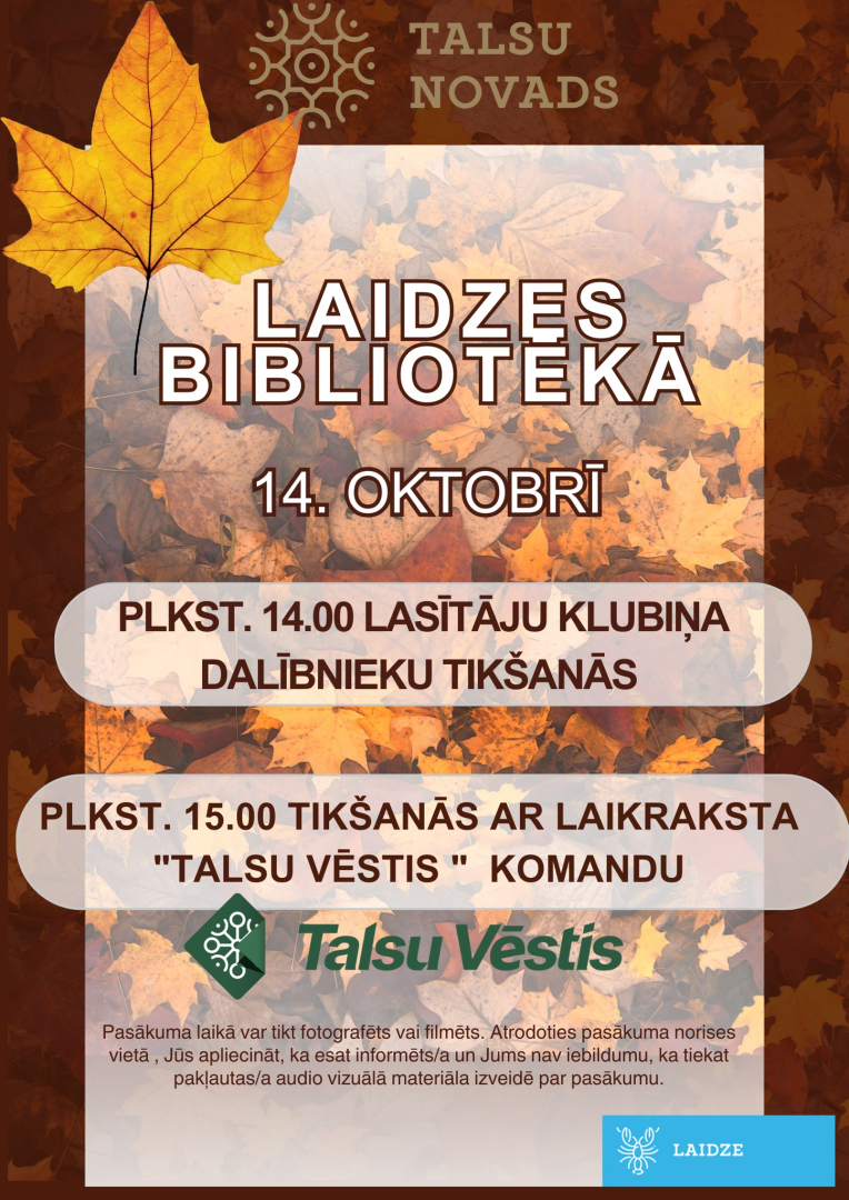 Laidze lasītāju klubiņa tikšanās afiša