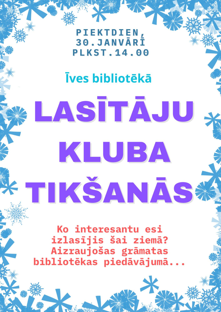 Lasītāju kluba tikšanās afiša