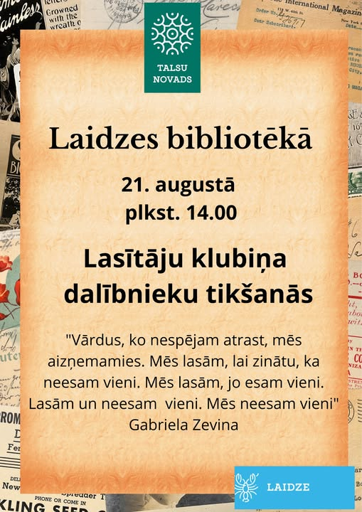 Lasītāju klubiņa tikšanās afiša