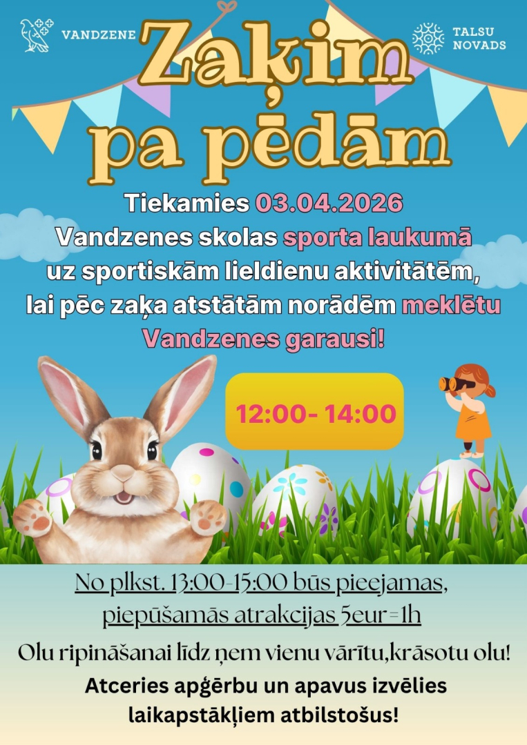 Lieldienu pasākuma Vandzenē afiša