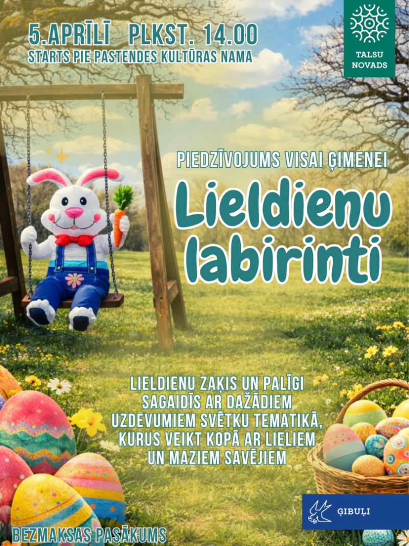 Lieldienu pasākuma Pastendē afiša
