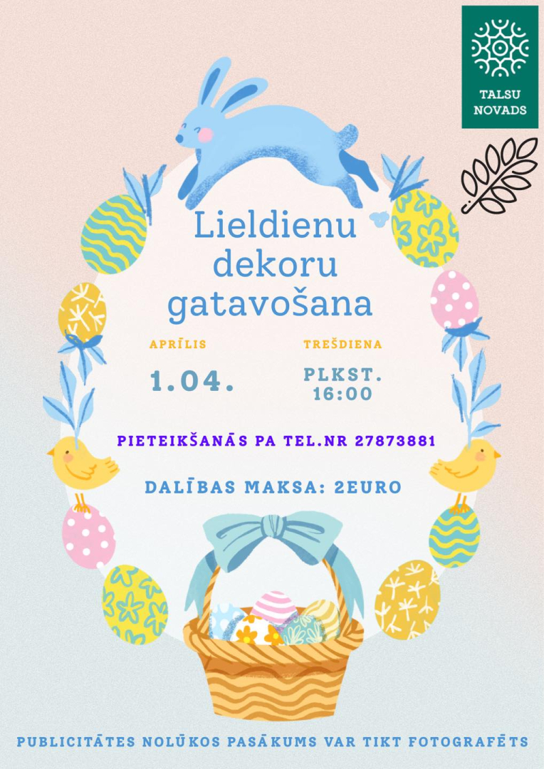 Lieldienu dekoru gatavošanas afiša