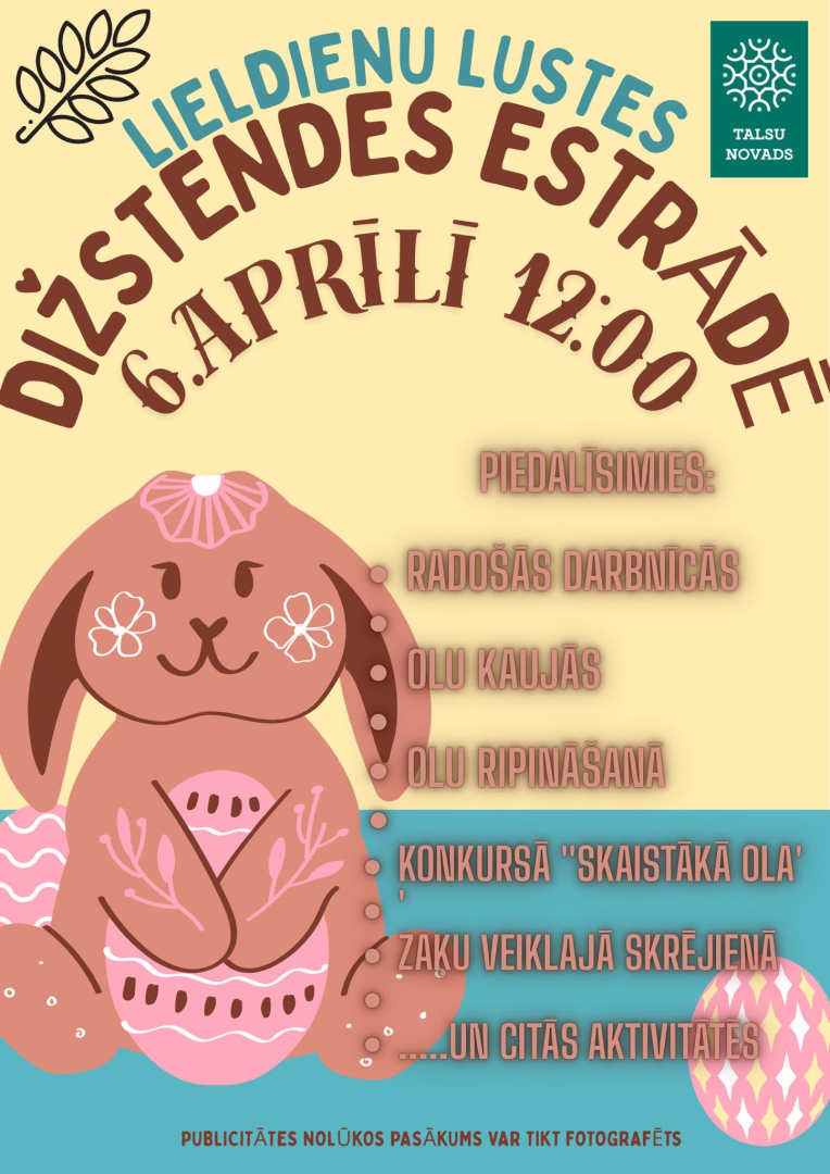 Lieldienu lustes Dižstendes estrādē afiša