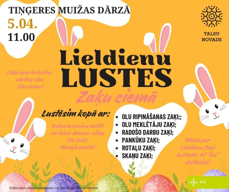 Lieldienu lustes Zaķu ciemā afiša