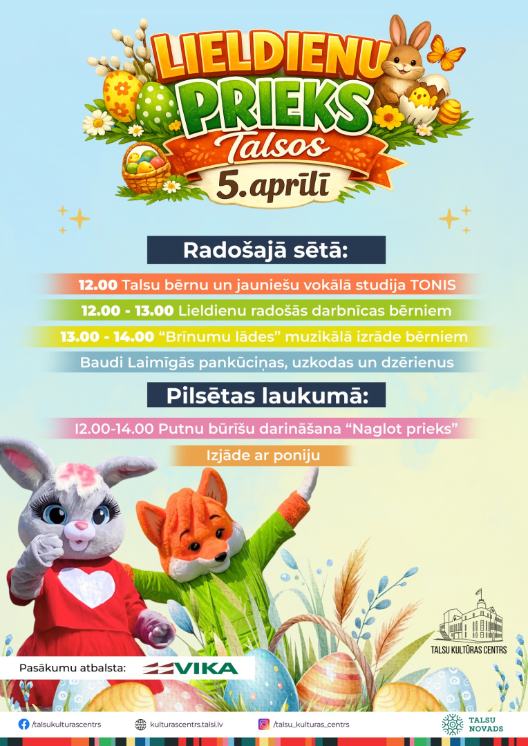 pasākuma Lieldienu prieks Talsos afiša