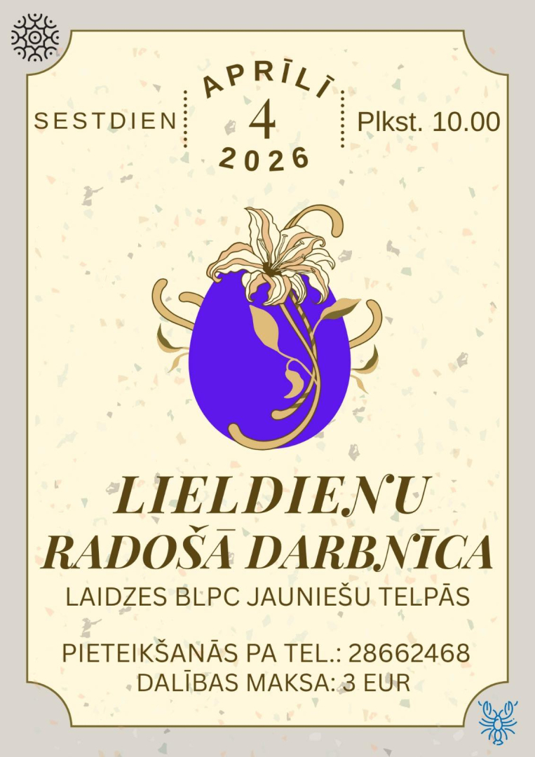 Lieldienu radošās darbnīcas afiša