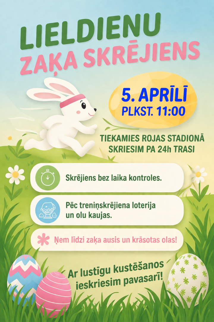 Lieldienu zaķa skrējiena afiša