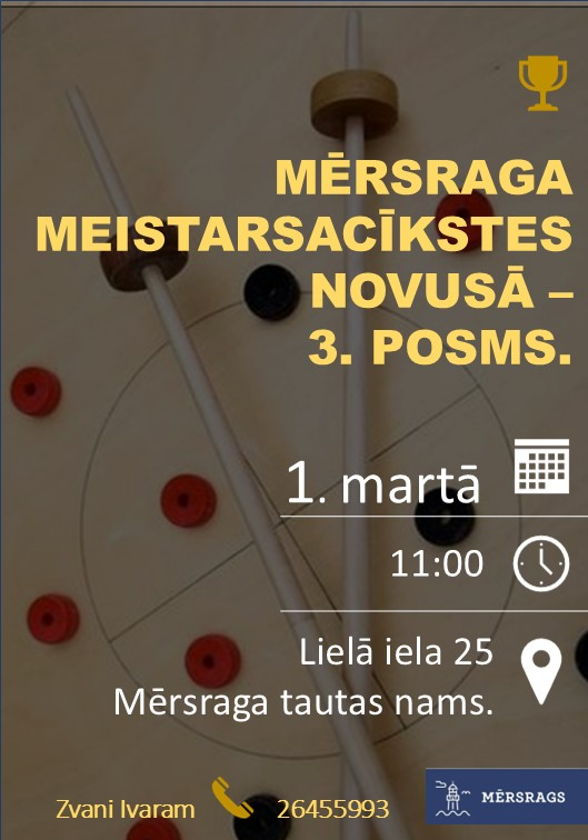 Mērsraga meistarsacīkstes novusā. 3. posms