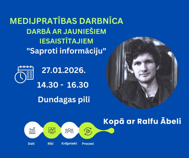 Medijpratības darbnīcas Saproti informāciju afiša