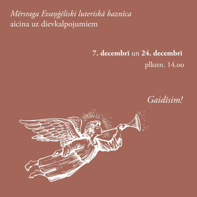Mērsraga evanģēliski luteriskās baznīcas dievkalpojuma afiša
